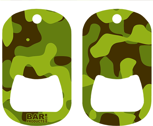 Green Camodog Tag Opener - Dog Tag Bottle Opener - Orange Camo (500x500)