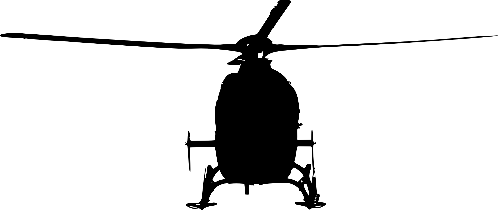 7 Helicopter Front View Silhouette - Helicopter Front Silhouette (2021x856)