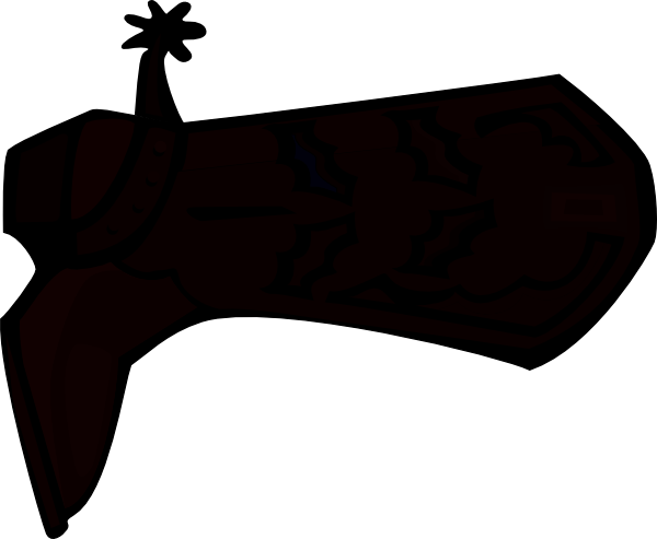 Boot Silhouette Clip Art - Cowboy Boot Silhouette Vector (600x493)