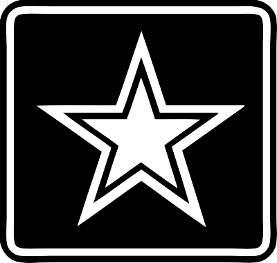 Black And White Army Logo Clipart - Us Army Logo Black And White Png (400x380)