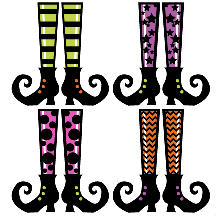 Shoe Clipart Halloween - Witches Feet Clipart Free (432x432)