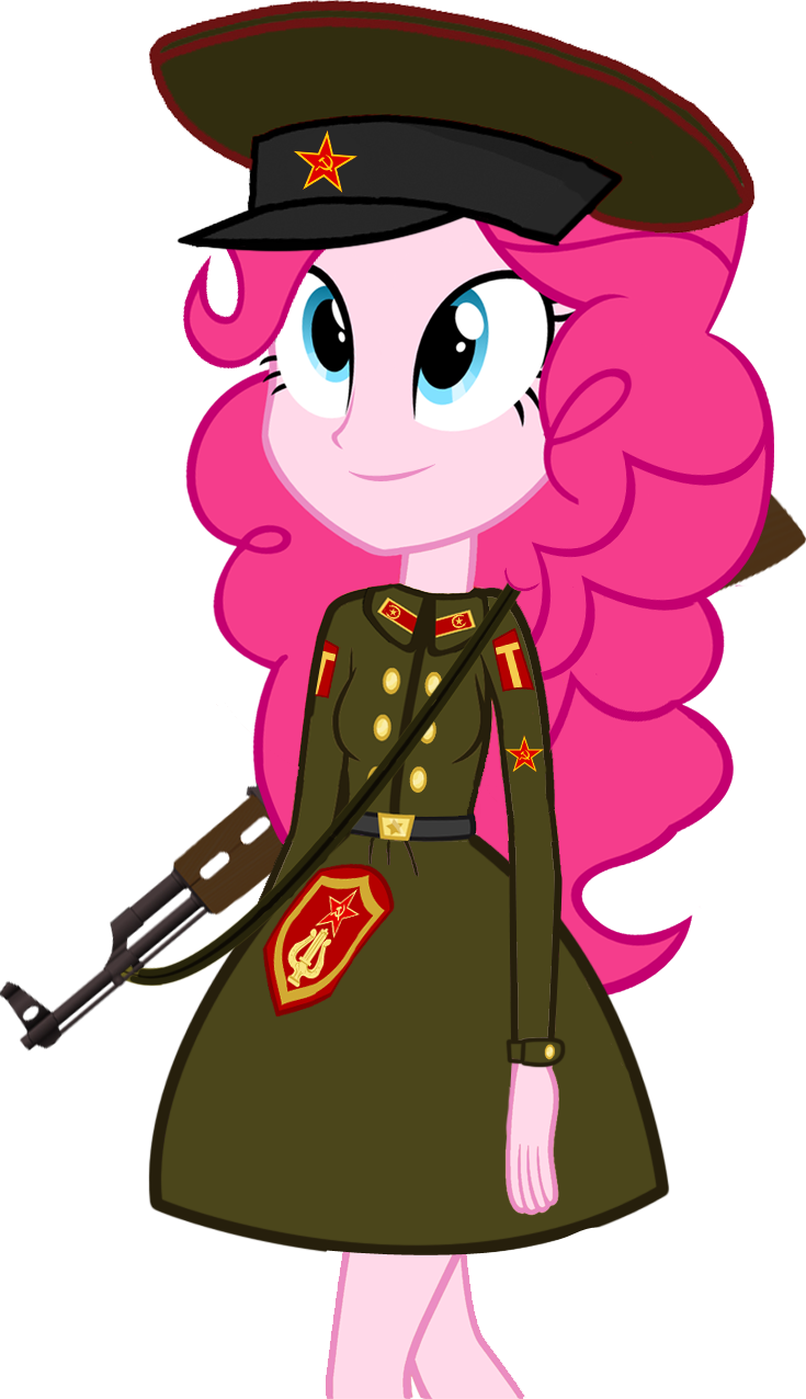 Ak-47, Communism, Equestria Girls, Gun, Hammer And - Soviet Pinkie Pie (735x1276)