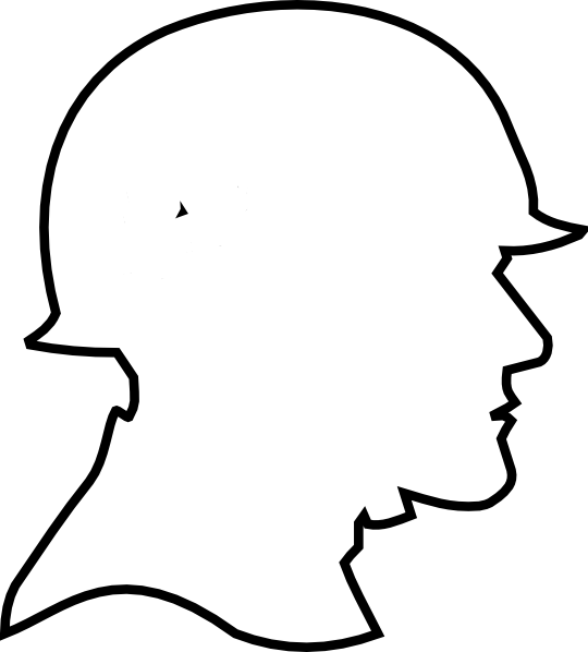 Soldier Outline Clip Art At Clker - Silhouette Of A Soldier's Head (540x598)