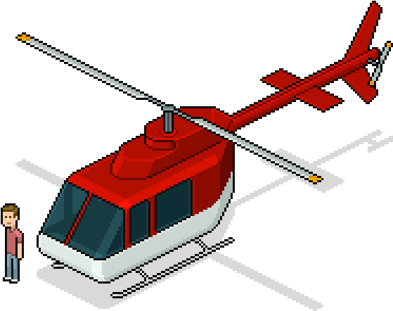 Create An Isometric Pixel Art Helicopter On Design - Top Down Pixel Helicopter (600x500)