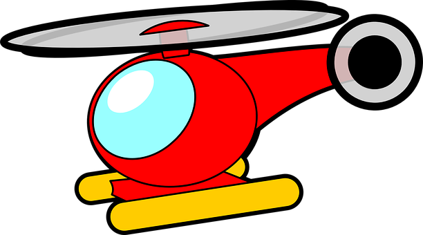 Helicopter Chopper Gyroplane Red Fly Land - Toy Helicopter Clipart (612x340)