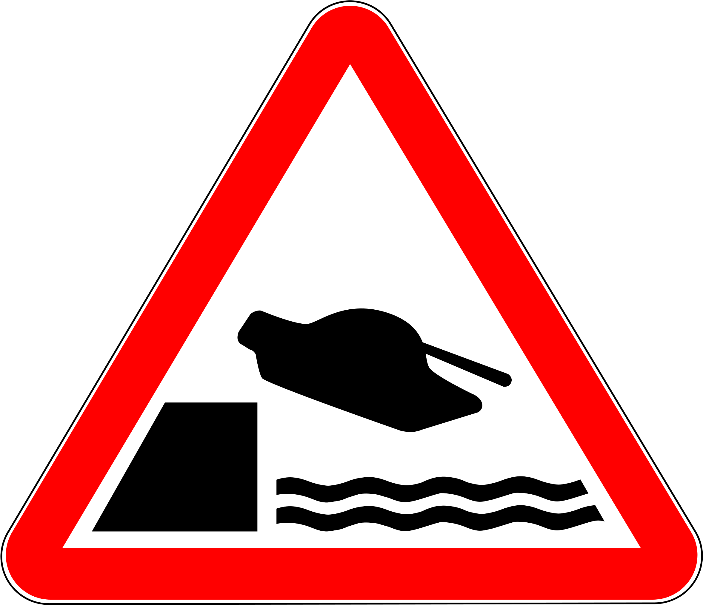 Free Tank - Loose Chippings Road Sign (2400x2067)