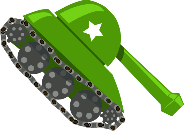 Green Tank Clip Art At Clker - Cartoon Tank Shower Curtain (600x428)