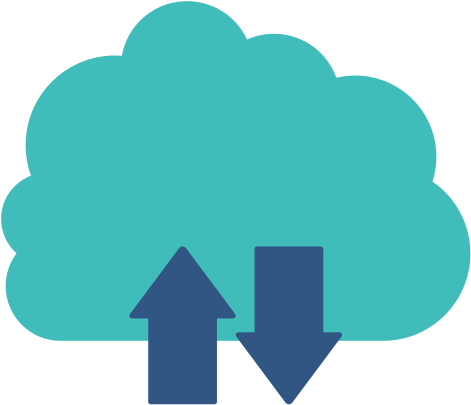 Blue Cloud With Arrows In Opposite Direction - Copyright Symbol (550x550)