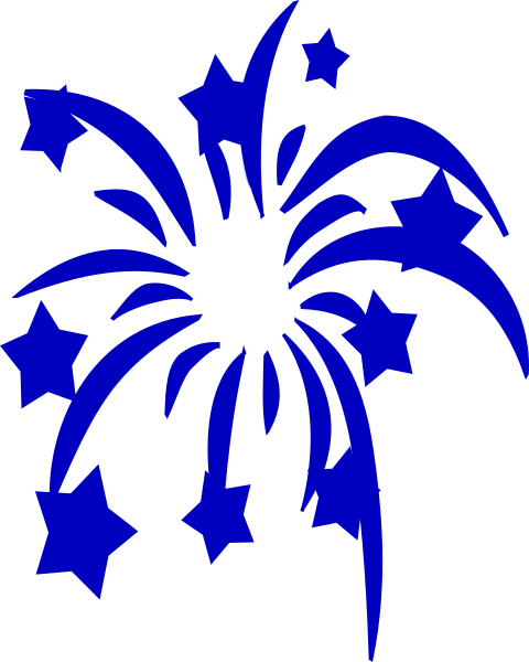 Navy Blue Fireworks Clip Art At Clker - Free Patriotic Clip Art (480x600)