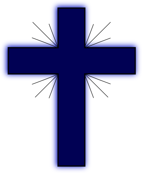 Dark Blue Clipart Cross - Cross Clip Art Png (486x595)