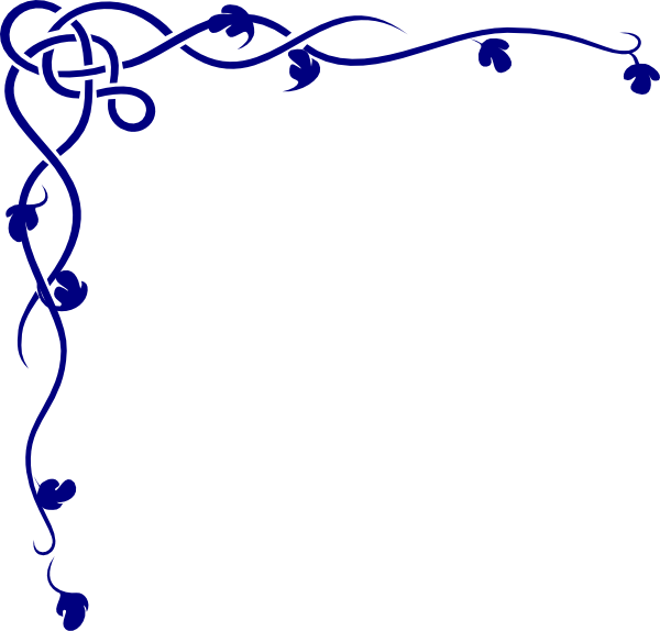 Navy Decorative Swirl Clip Art At Clker Com Vector - Bridal Shower Clip Art Borders (600x574)
