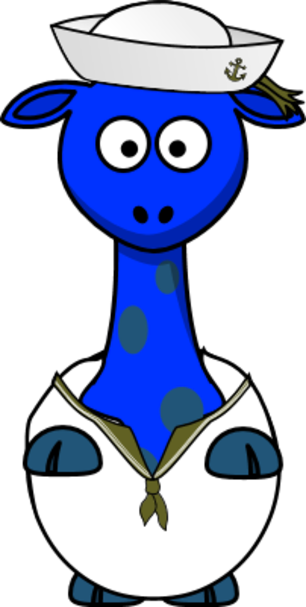 Giraffe Sailor Okapi Clip Art - Giraffe Sailor Okapi Clip Art (600x1188)