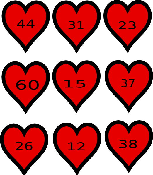 Hearts Place Value Maths Clip Art At Clker - Clip Art (522x598)