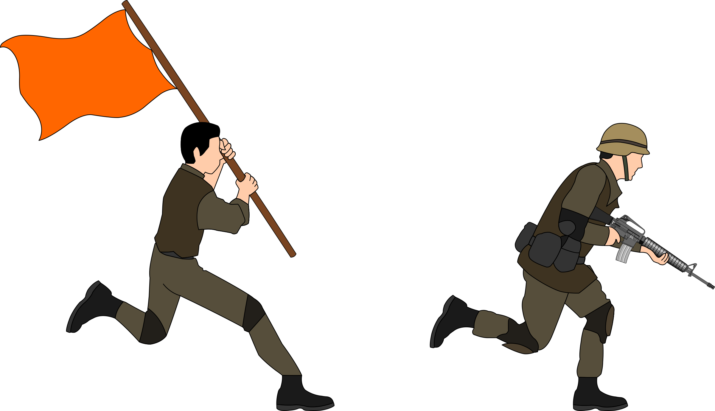 Soldiers Charging Icons Png - Soldier Clipart (2400x1380)