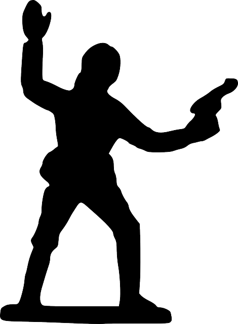 Point, Silhouette, Cartoon, Toy, Standing, Soldier - Soldier Clipart (470x640)