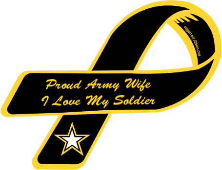 Army Wife Clipart Jaxstormrealverseus - Support Our Troops Ribbon (455x350)