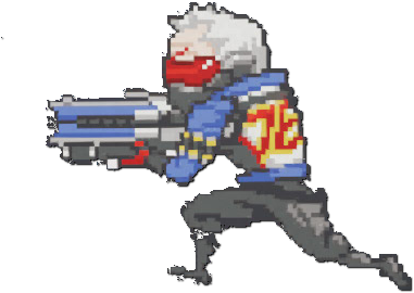 Soldier 76 Spray - Overwatch Soldier 76 Pixel Spray (415x369)