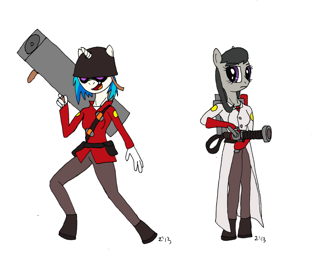 Fim And Tf2 - Tf2 Pony Art (1024x839)
