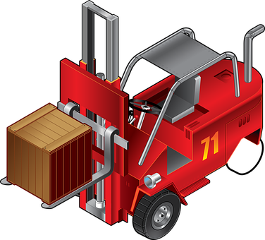 Forklift Fork-lift Truck Truck Car Elevato - Truck Clip Art (376x340)