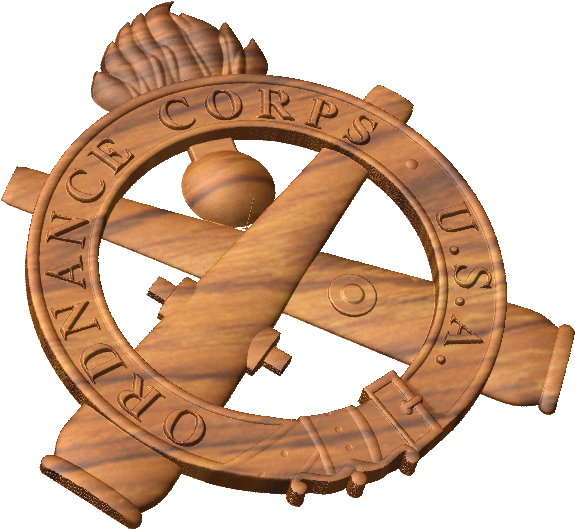 Army Ordnance Corps Insignia - Wood (591x541)