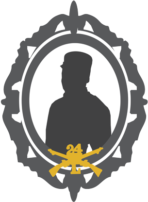 Cameo Style Silhouette Of A Soldier With Company L, - Emblem (340x415)