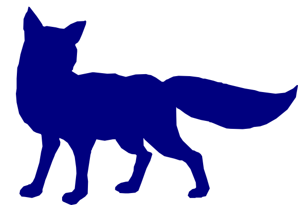 Navy Fox Clip Art - Fox Silhouette (600x412)