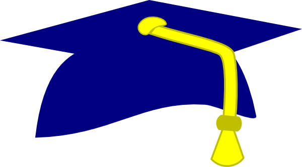 Blue Graduation Cap Clip Art (600x333)