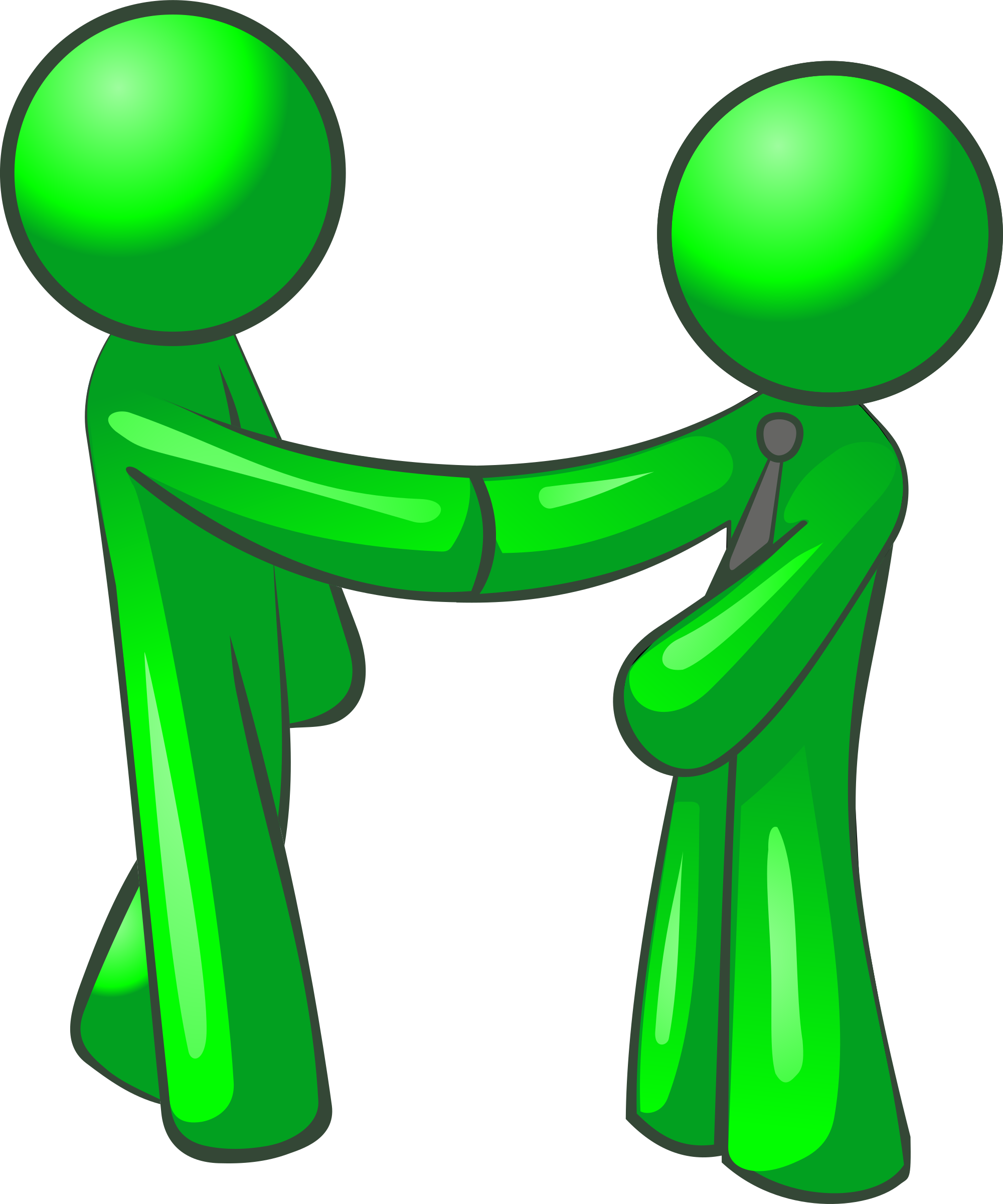 Men Clipart Green - Shaking Hands Clip Art (2000x2400)