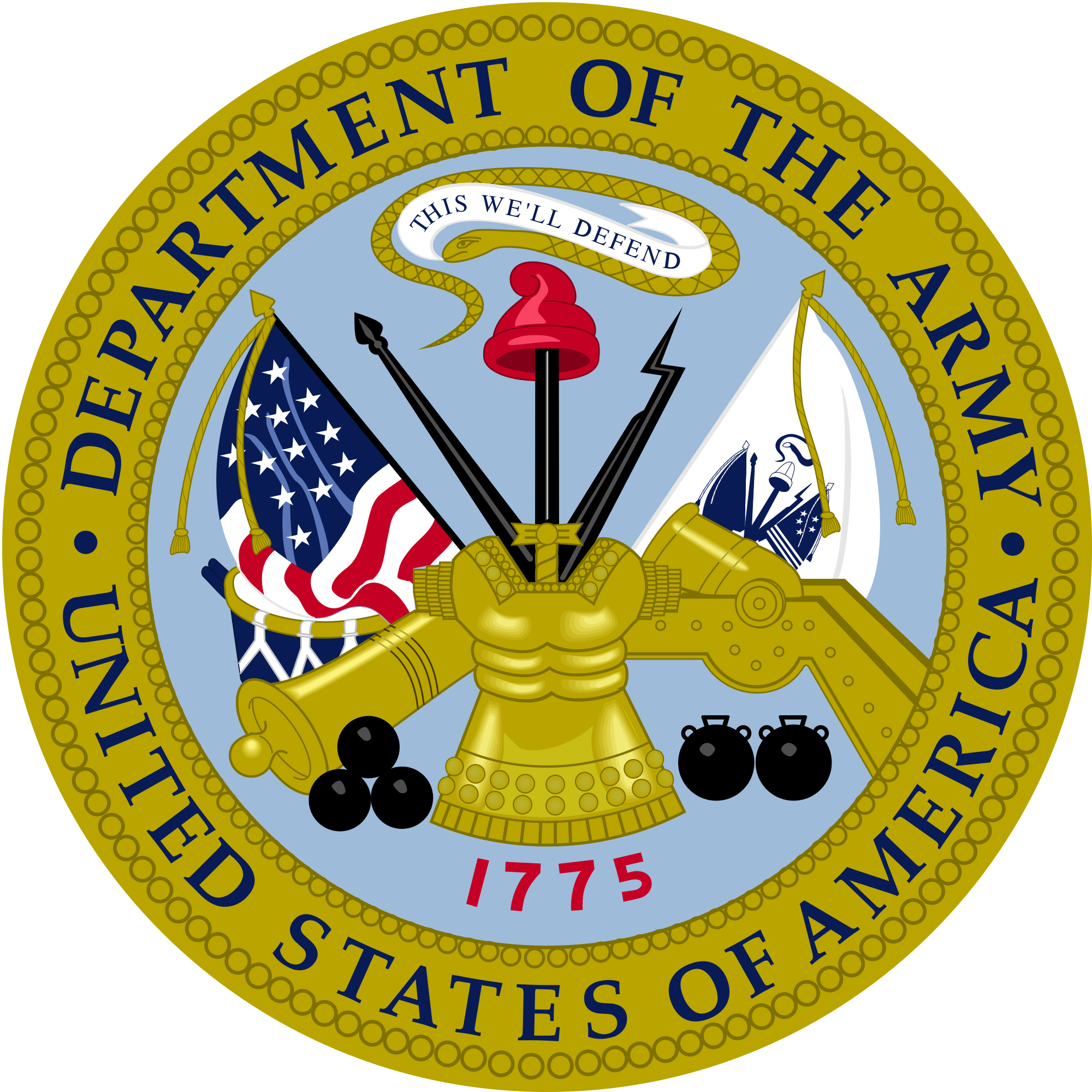 Department Of The United States Army Clipart - Seal Of The Army (2000x2000)