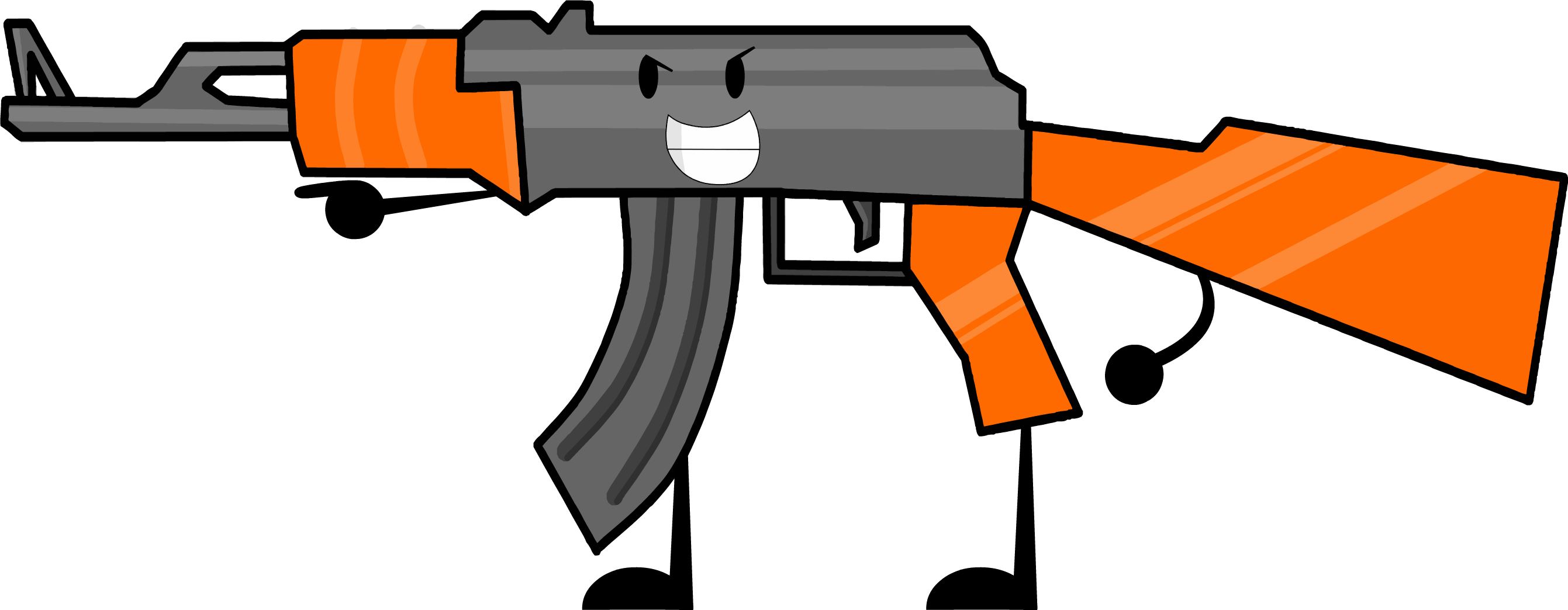 Assault Rifle Clipart Transparent - Battle For Dream Island Gun (2682x1044)