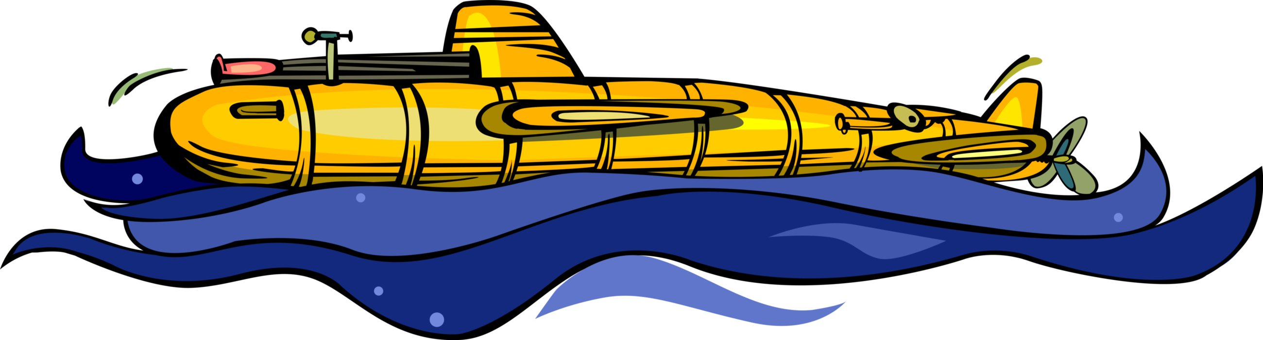 Vector Illustration Of Prototype Navy Submersible Under - Vector Illustration Of Prototype Navy Submersible Under (2600x700)