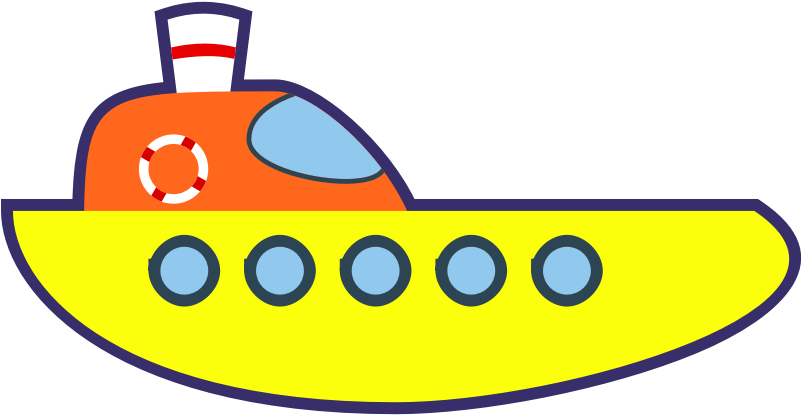 Yellow Cartoon Ship - 船 Cartoon (800x800)