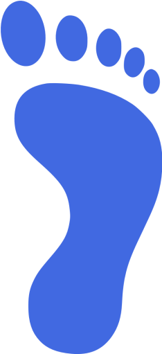 Blue Footprints Clipart - Black Foot Print (512x512)