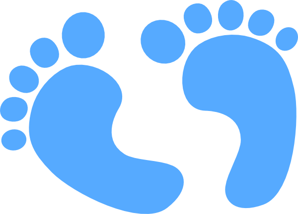 Baby Boy Footprints Clip Art - Baby Shower Png (600x432)