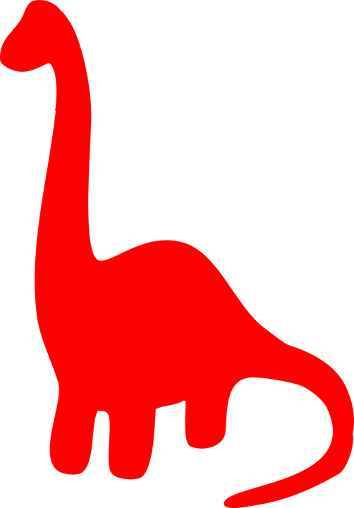 Red Dinosaur Silhouette Clip Art - Red Dinosaur Silhouette (446x640)