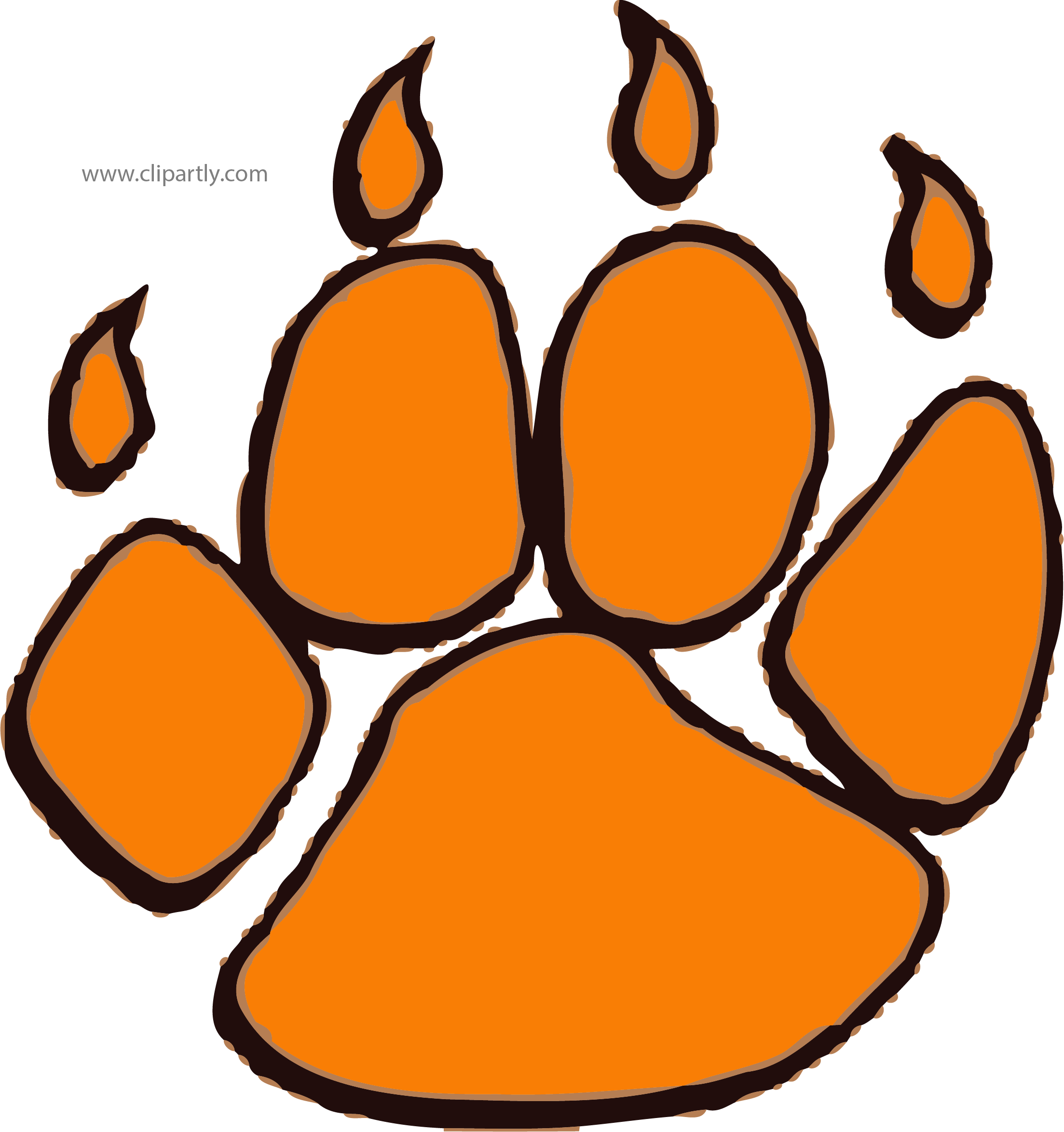 Paw Tigger Footprint Clipart Png Image Download - Tiger Paw Clip Art (2206x2347)