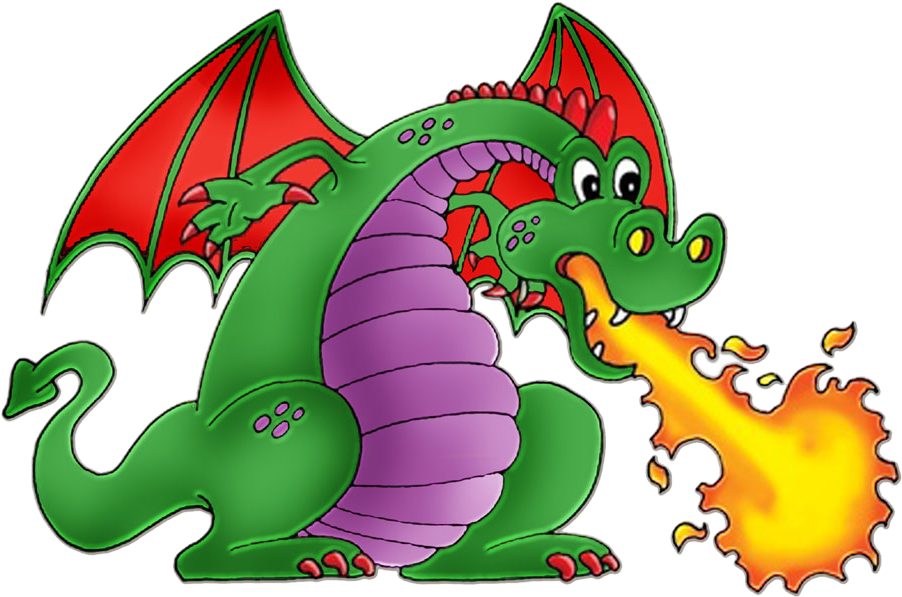 Fire Breathing Dragon Cartoon Clip Art - Fire Breathing Dragon Clip Art (1000x707)