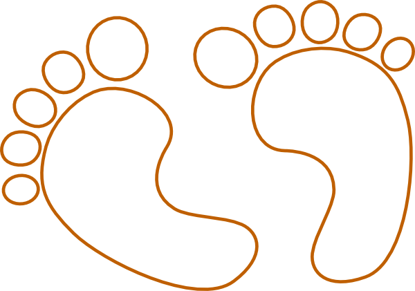 Baby Footprints Outline Clip Art At Clker - Baby Feet Pregnancy Maternity Funny Tee Shirt Gift (600x421)