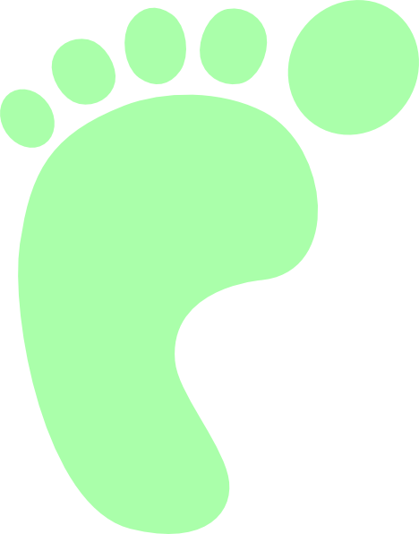 Greenish Footprint Clip Art - Clip Art (468x596)