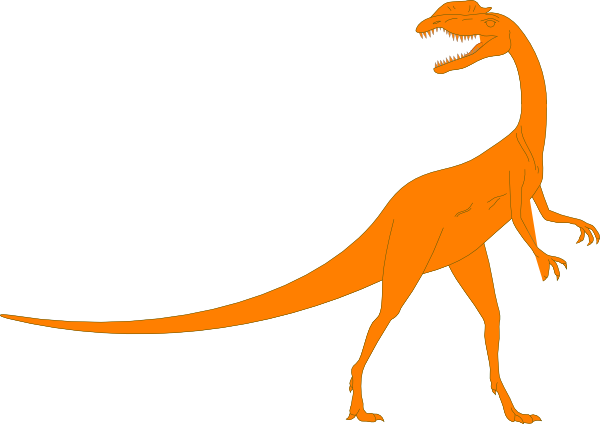 Orange Dino Clip Art - Orange Dinosaur Clip Art (600x424)