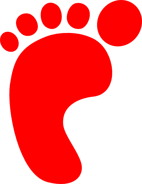 Red Footprint Clip Art - Step Clip Art (462x597)