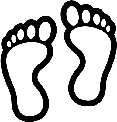 Human Footprints Outline Vector - Footprints Coloring Page (400x400)