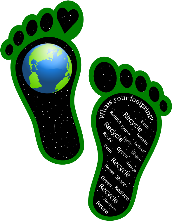 Clipart - Earth Footprints - Your Green Life (612x800)