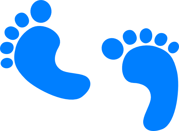 Foot Steps Clip Art - Baby Shower Png (600x439)