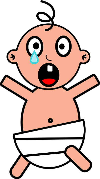 Baby, Child, Cry, Crying, Sad, Toddler, Whining - Baby Clip Art Crying (500x891)
