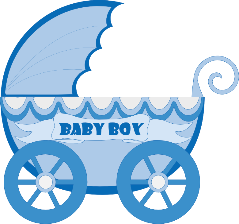 Kartki Free Ideas - Baby Stroller Clipart Blue (780x730)