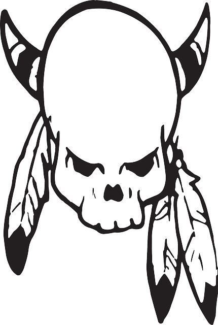 Skull, Indian, American, Native, Horns, With - Skull, Indian, American, Native, Horns, With (430x640)