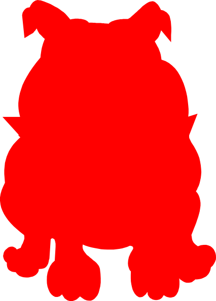 Red Bulldog Clip Art - Red Bulldog Clipart (426x595)