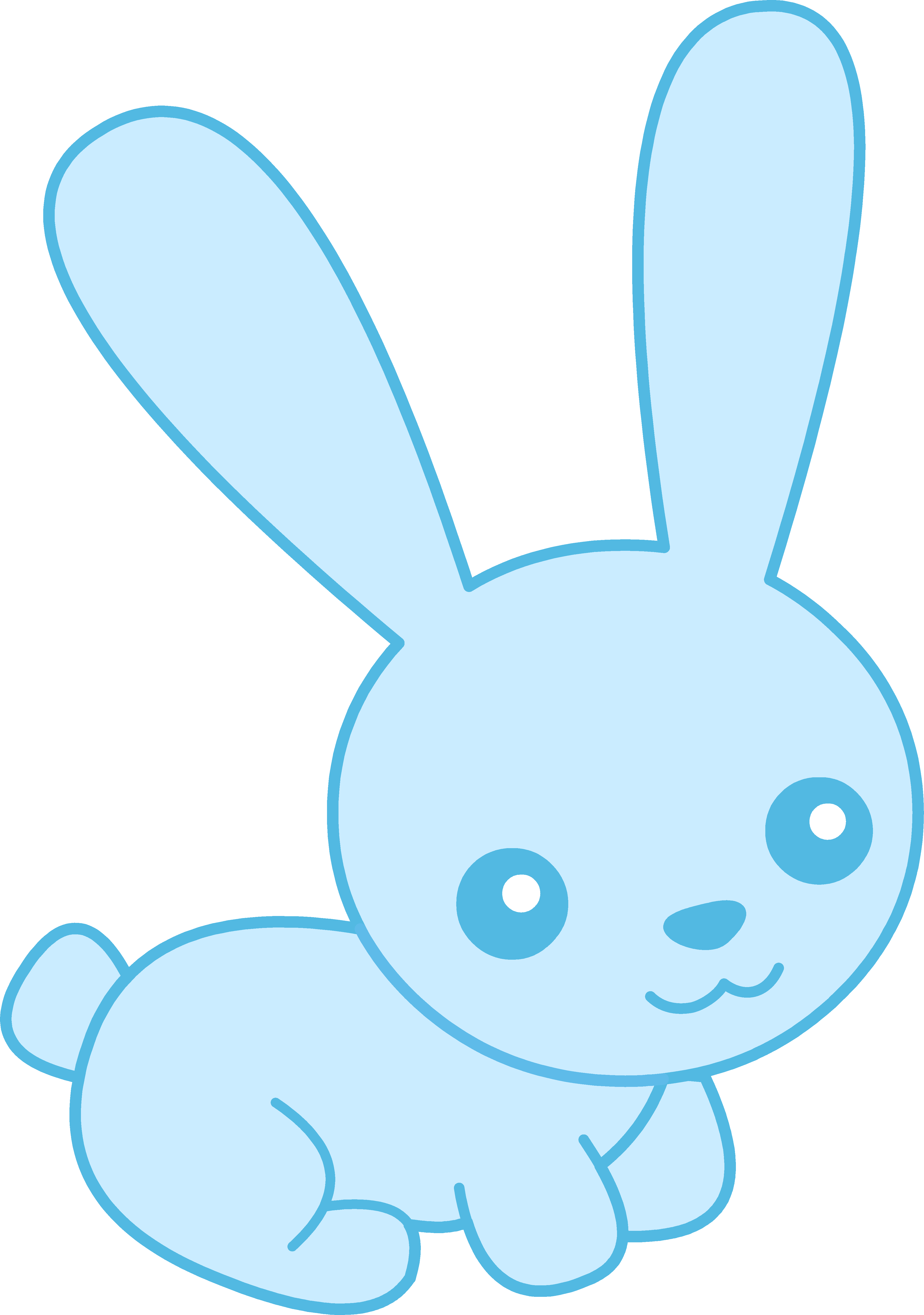 Cute Baby Blue Bunny Clipart - Blue Cute Cartoon Rabbit - (4018x5718) Png  Clipart Download