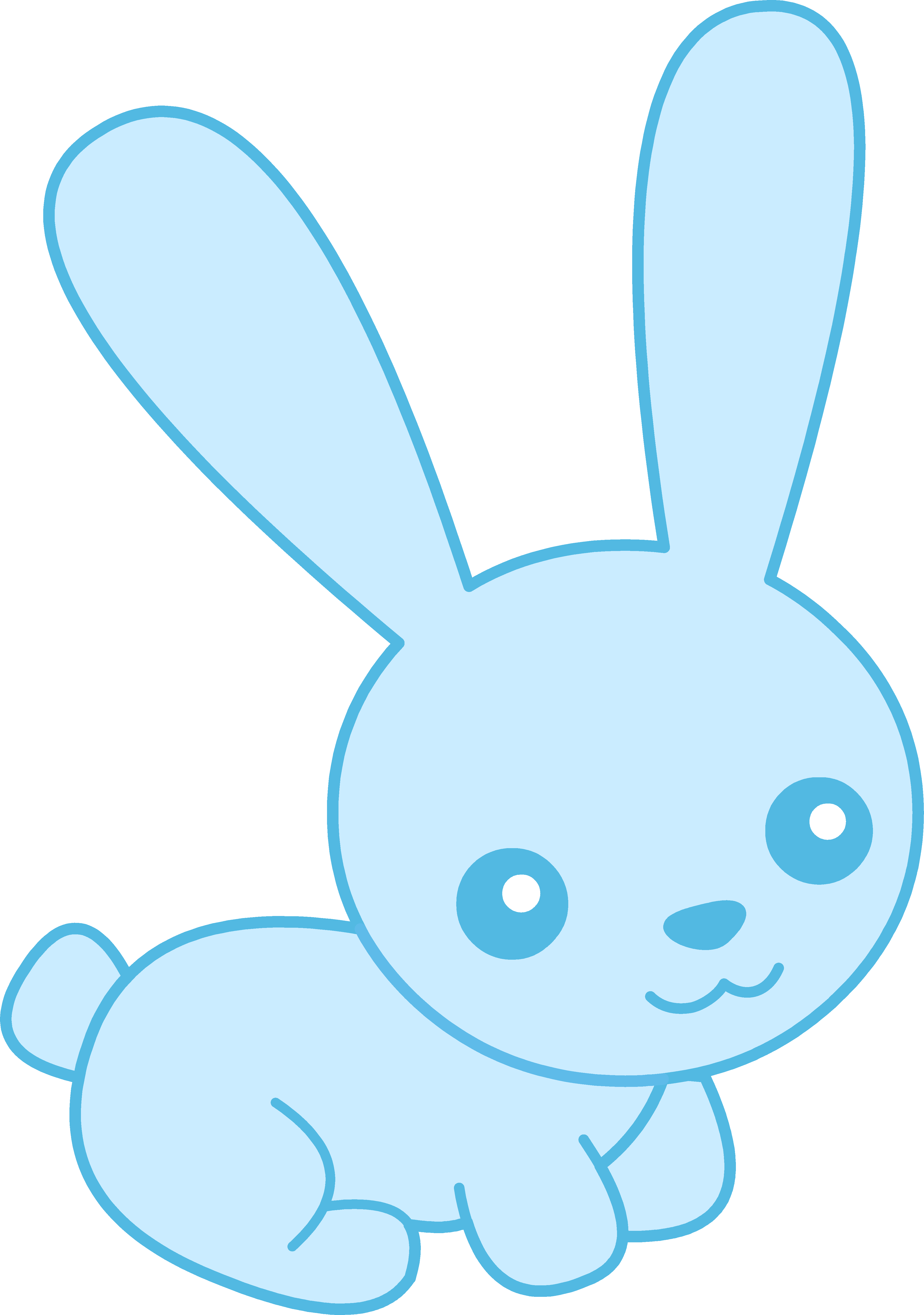 Cute Baby Blue Bunny Clipart - Blue Cute Cartoon Rabbit (4018x5718)